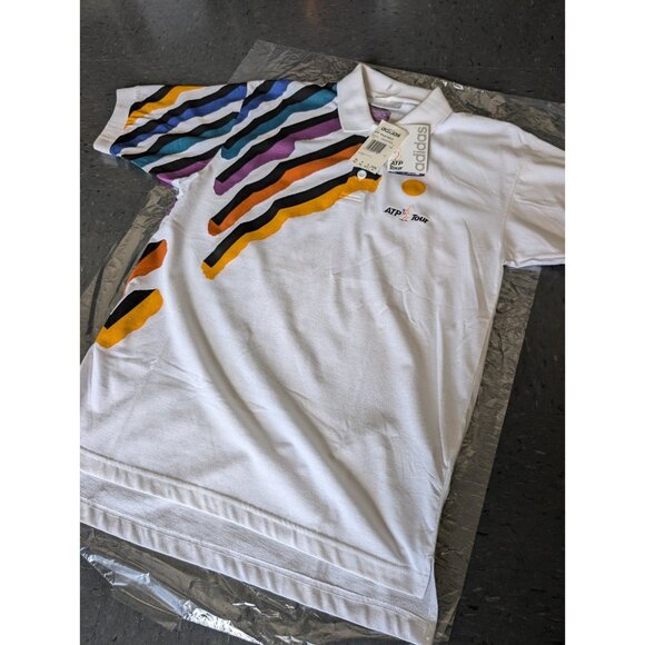 ADIDAS ATP TOUR TENNIS SKIPPY VINTAGE SHIRT POLO MAGLIA JERSEY US Open Small - Picture 2 of 12